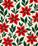 Rich Red Poinsettia Floral Garden Rug