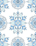 Pale Blue Snowflake Medallion Repeat Rug