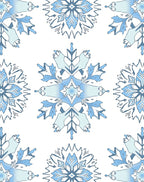 Pale Blue Snowflake Medallion Repeat Rug