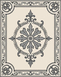 Cream Traditional Gray Floral Medallion Rug