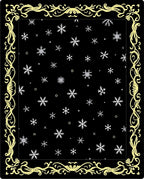 Winter Snowflakes Gold Ornament Rug