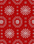 Crimson Snowflake Medallion Cluster Rug