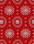 Crimson Snowflake Medallion Cluster Rug