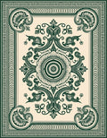 Emerald Green Vintage Medallion Scroll Rug