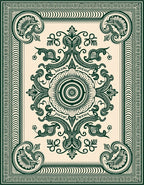 Emerald Green Vintage Medallion Scroll Rug