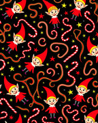 Jolly Elf Candy Cane Star Celebration Rug