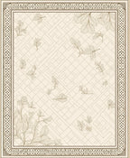 Cream and Brown Botanical Geometric Rug