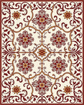 Crimson and Gold Vintage Floral Medallion Rug