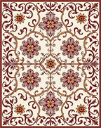 Crimson and Gold Vintage Floral Medallion Rug