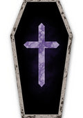 Gothic Purple Cross Coffin Design Rug