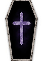 Gothic Purple Cross Coffin Design Rug