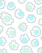 Soft Blue Mint Cloudburst Shapes Rug