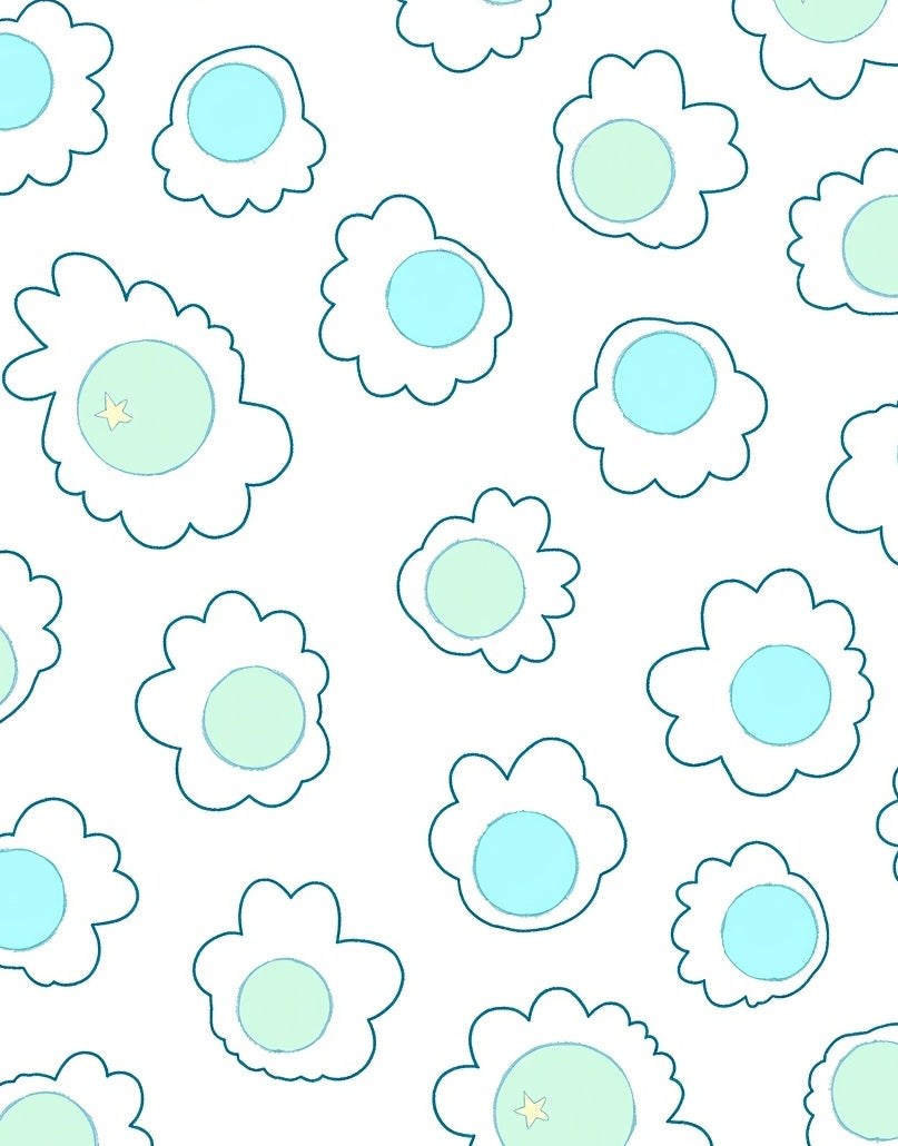 Soft Blue Mint Cloudburst Shapes Rug