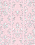 Ornate Pink Floral Damask Rug