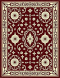 Crimson Ivory Ornate Medallion Rug