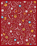 Red Floral Fruit Swirl Tapestry Rug