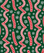 Red Candy Cane Snowflakes Tangle Rug