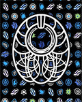 White Tribal Medallion Black Rug