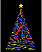 Vibrant Abstract Christmas Tree Ornaments Rug