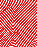 Crimson White Optical Illusion Stripes Rug