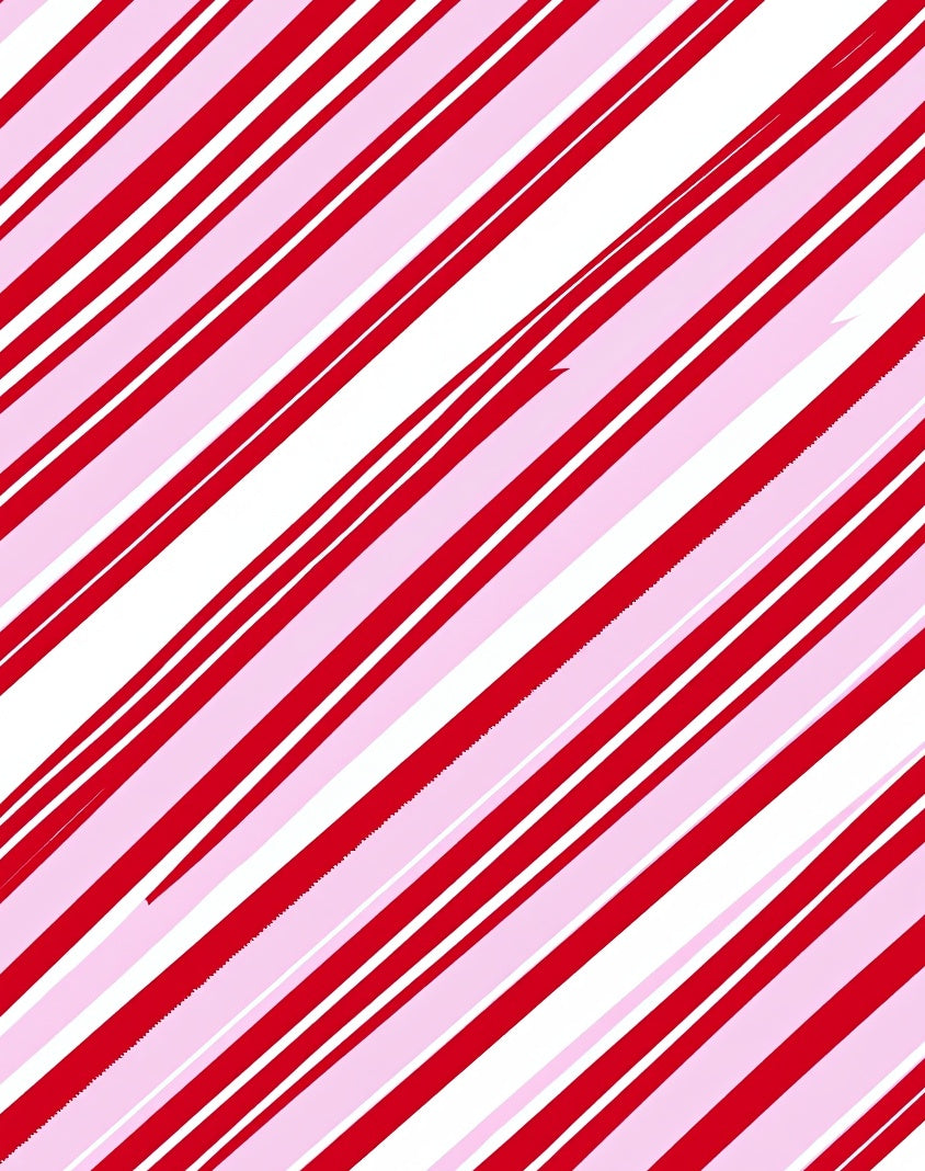 Classic Red Pink Striped Ribbon Rug
