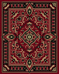 Deep Red Floral Medallion Kaleidoscope Rug