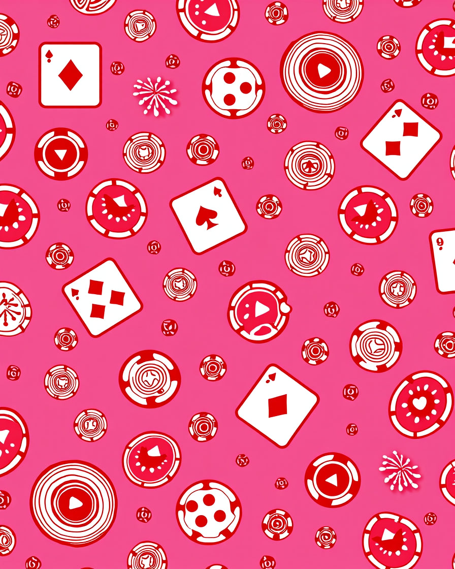 Red Diamond Spade Poker Chips Rug