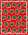 Bright Red Holly Leaf Cluster Rug