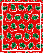Bright Red Holly Leaf Cluster Rug