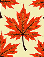Orange Maple Leaf Autumn Pattern Rug