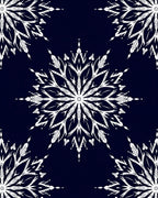White Snowflake Mandala Dark Navy Rug