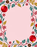 Festive Red Ornament Vine Garland Rug