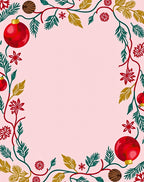 Festive Red Ornament Vine Garland Rug