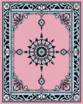 Pink Mandala Floral Border Rug
