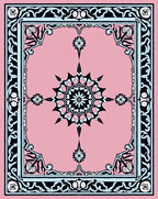 Pink Mandala Floral Border Rug