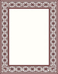 Maroon Geometric Fan Medallion Border Rug