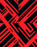 Bold Red Geometric Lines Rug