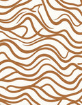 Warm Amber Abstract Wavy Lines Rug