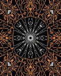 Bold Orange and White Radial Burst Rug