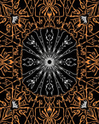Bold Orange and White Radial Burst Rug