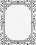 Art Nouveau Black and White Scroll Frame Rug