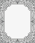 Art Nouveau Black and White Scroll Frame Rug