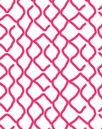 Hot Pink Wavy Interlocking Net Rug