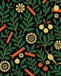 Bold Orange Green Foliage Medallion Rug