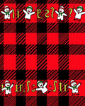 Red Black Buffalo Check Snowmen Rug