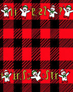 Red Black Buffalo Check Snowmen Rug