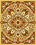 Organic Earthy Red Medallion Rug