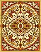 Organic Earthy Red Medallion Rug