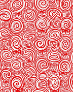 Bold Red Swirl Candy Ribbon Rug