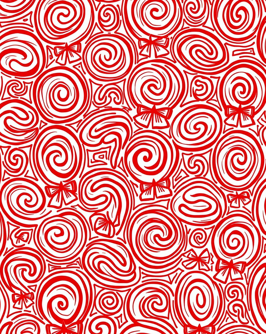 Bold Red Swirl Candy Ribbon Rug